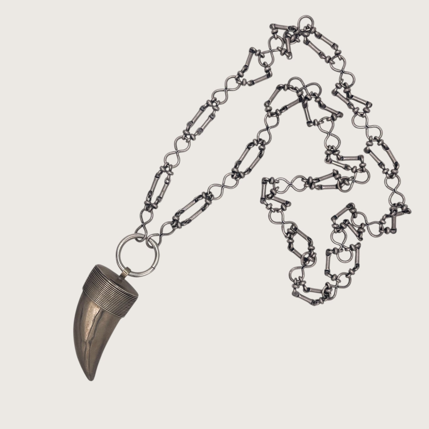 Double-silver ring necklace