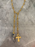 up and down cross horn necklace