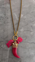 A- pink bronze necklace