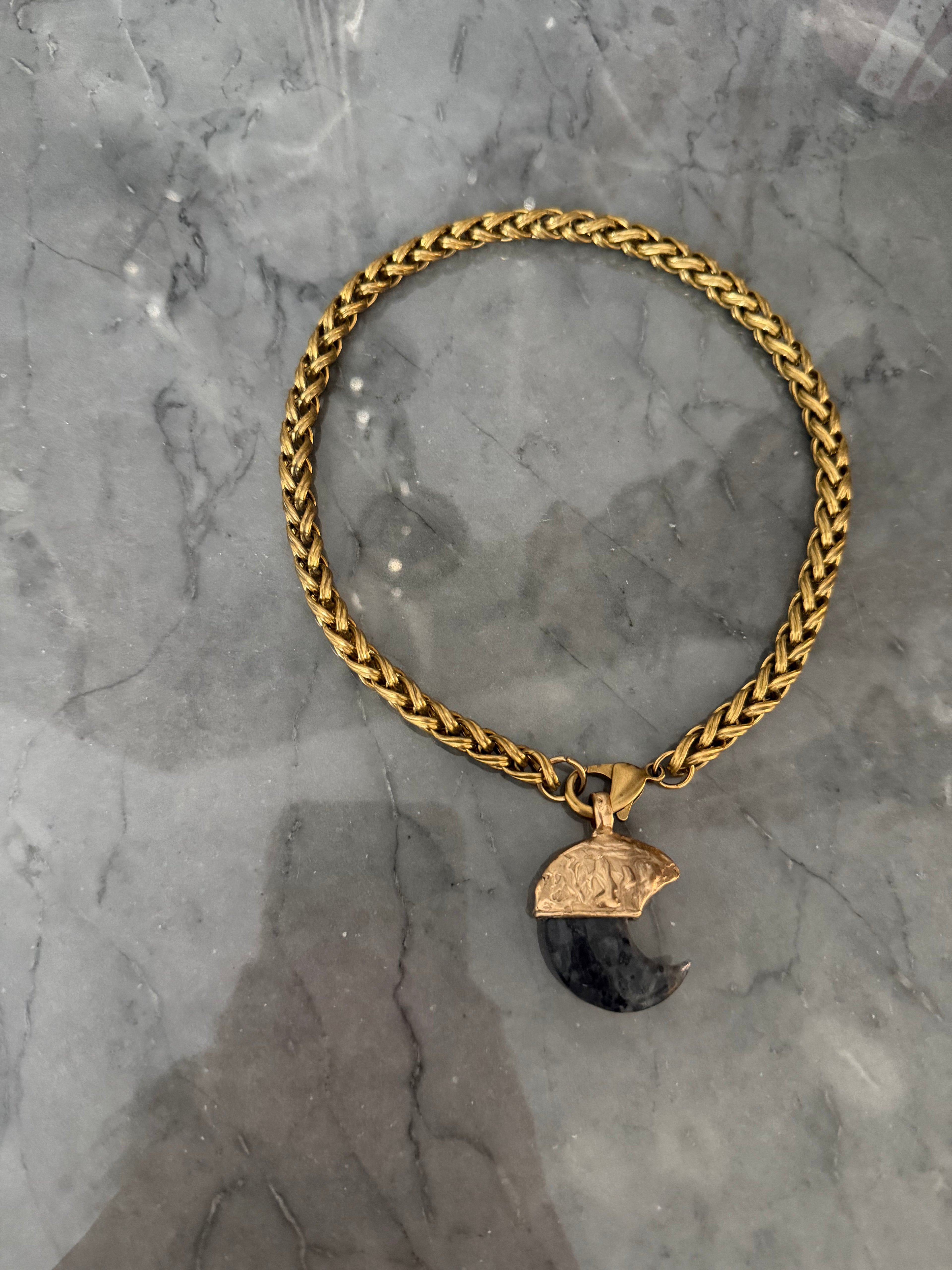 bronze moon necklace