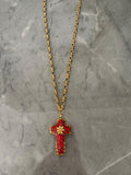 red cross necklace