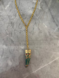 Green horn bolo necklace