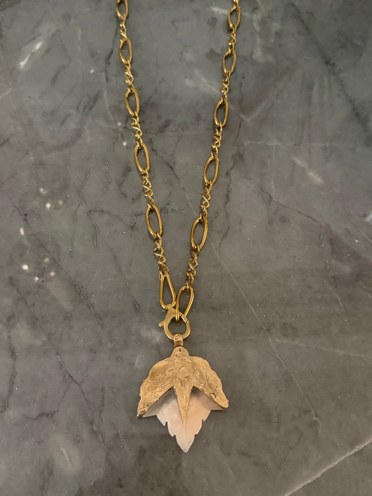 bronze leaf necklace