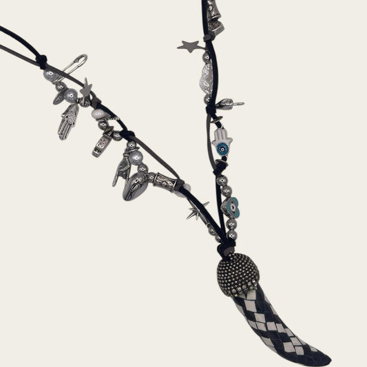Silver crown personalized necklace