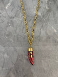 red horn long necklace