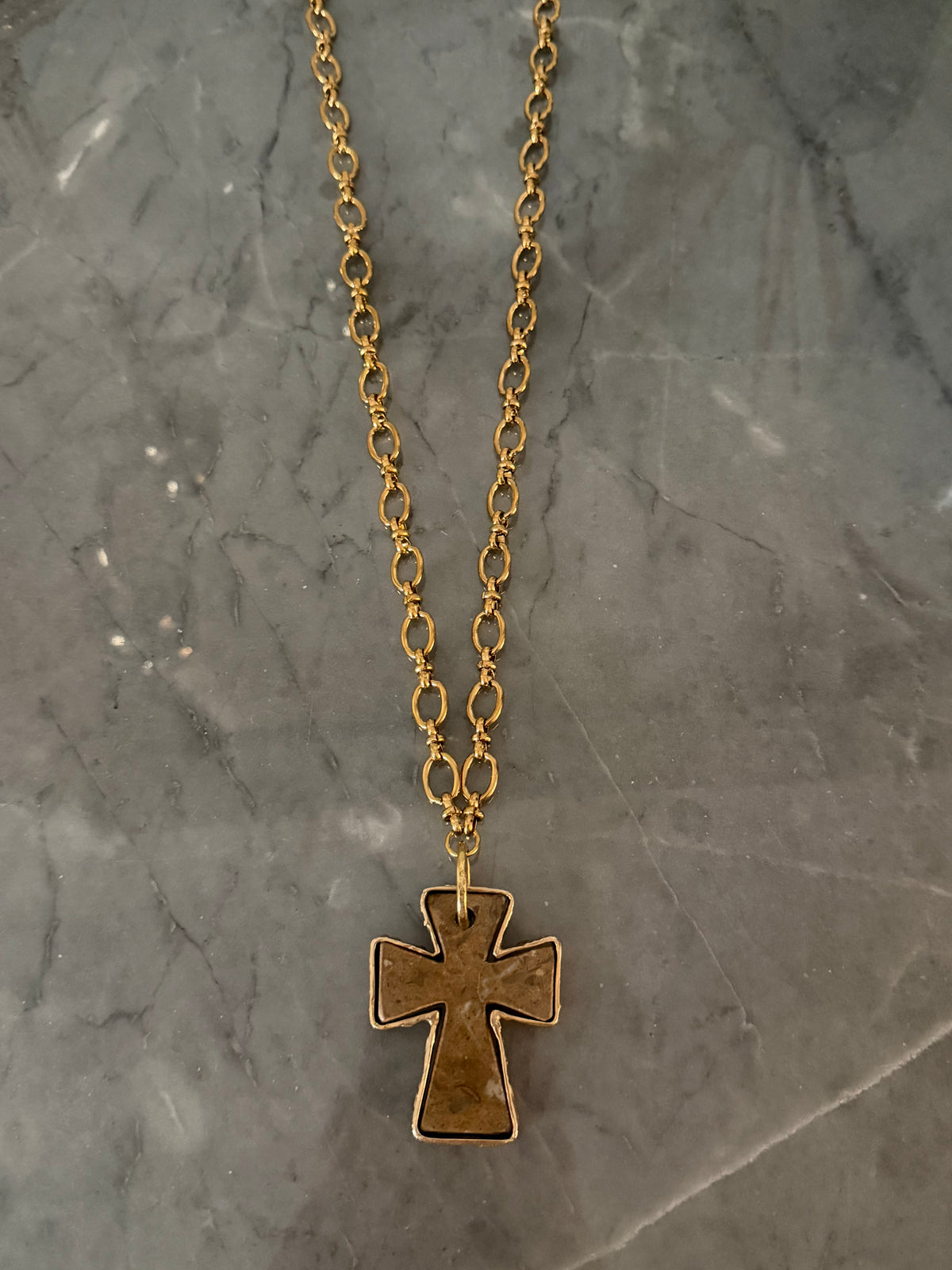 bronze cross necklace