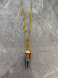 Blu horn long necklace