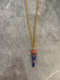 deep blue horn necklace