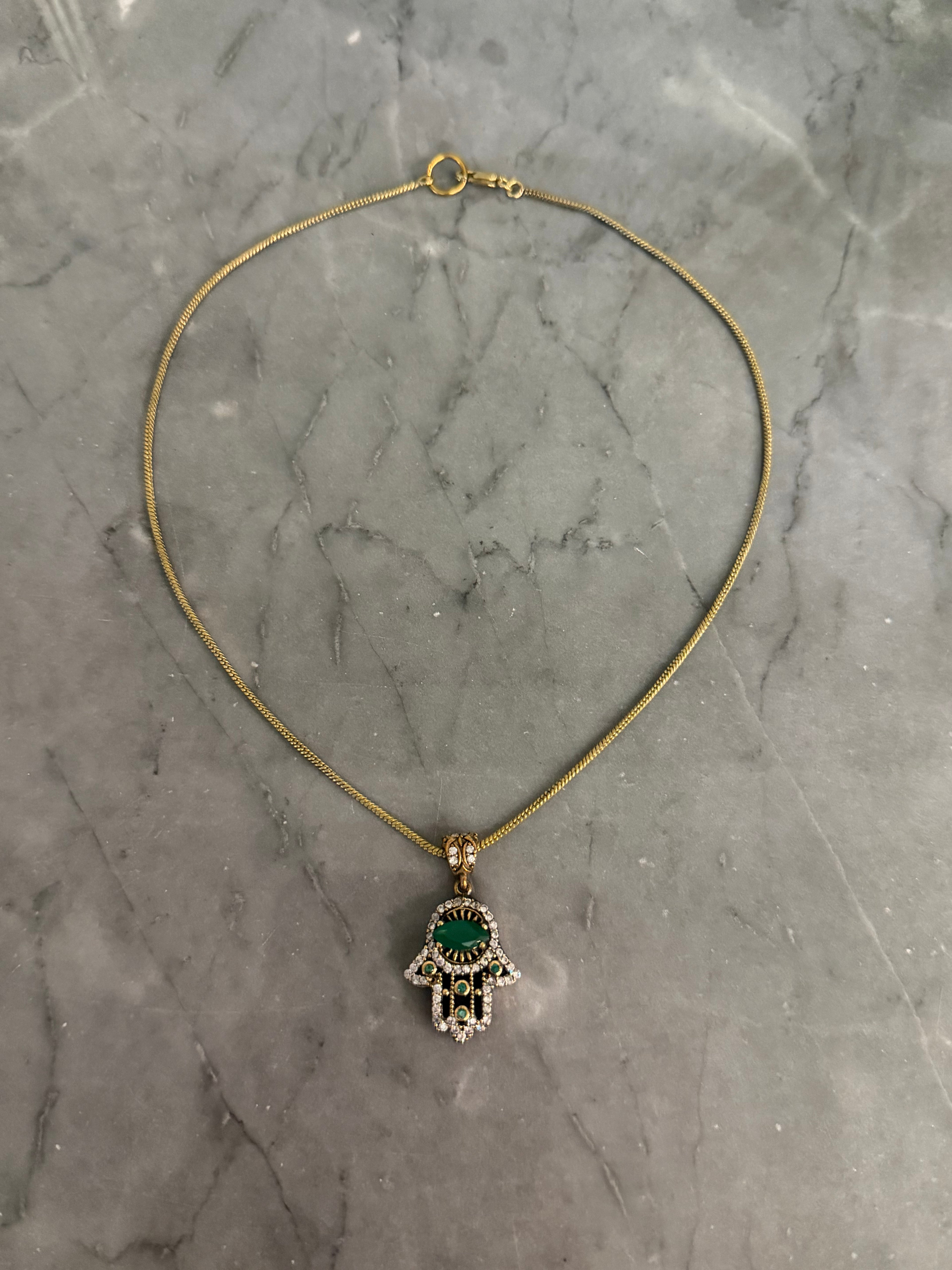 short old hand necklace