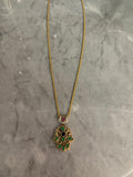 green old hand necklace