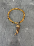 bronze horn beige choker