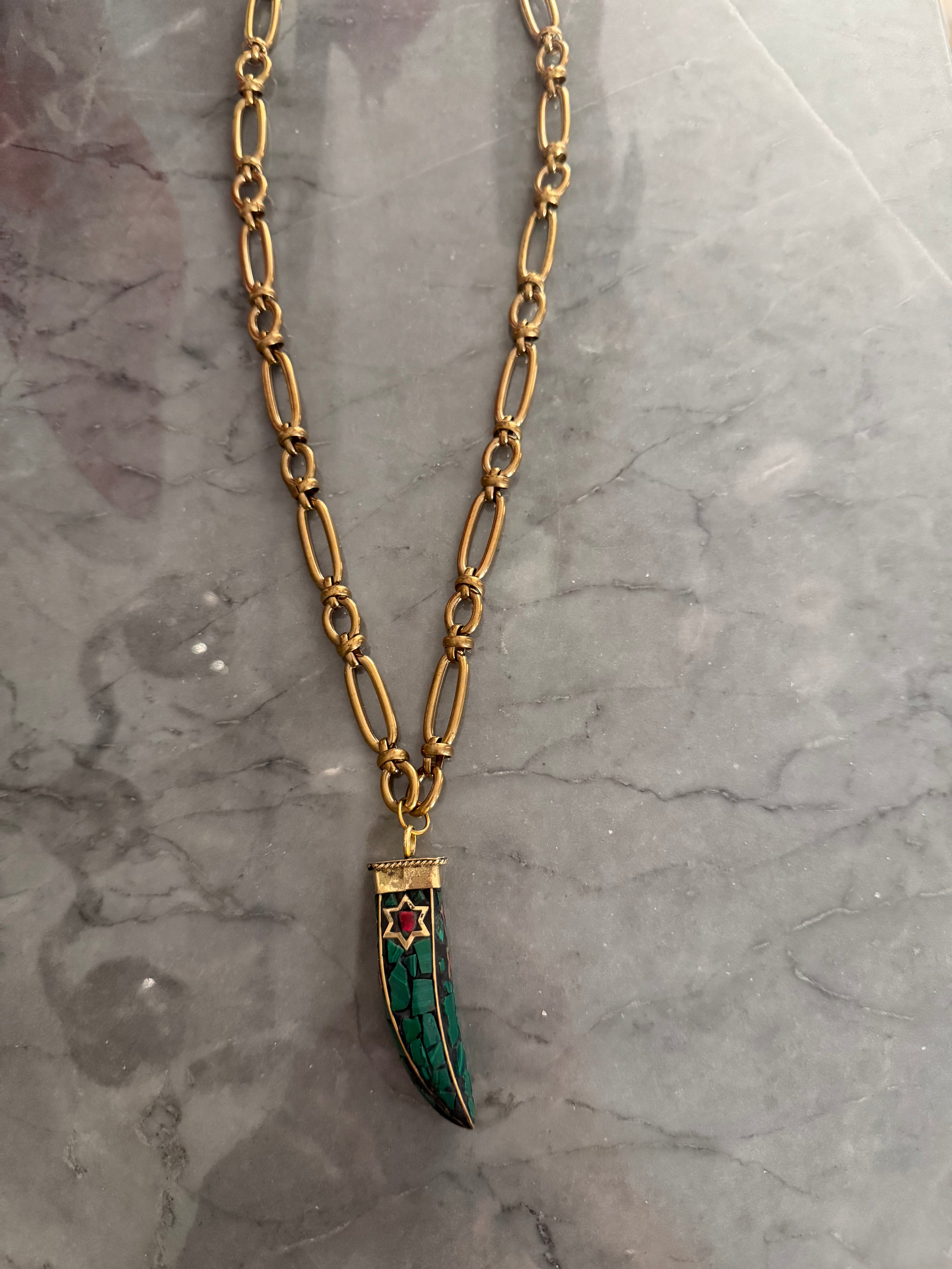 green horn bronze chain