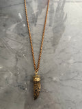bronze horn necklace