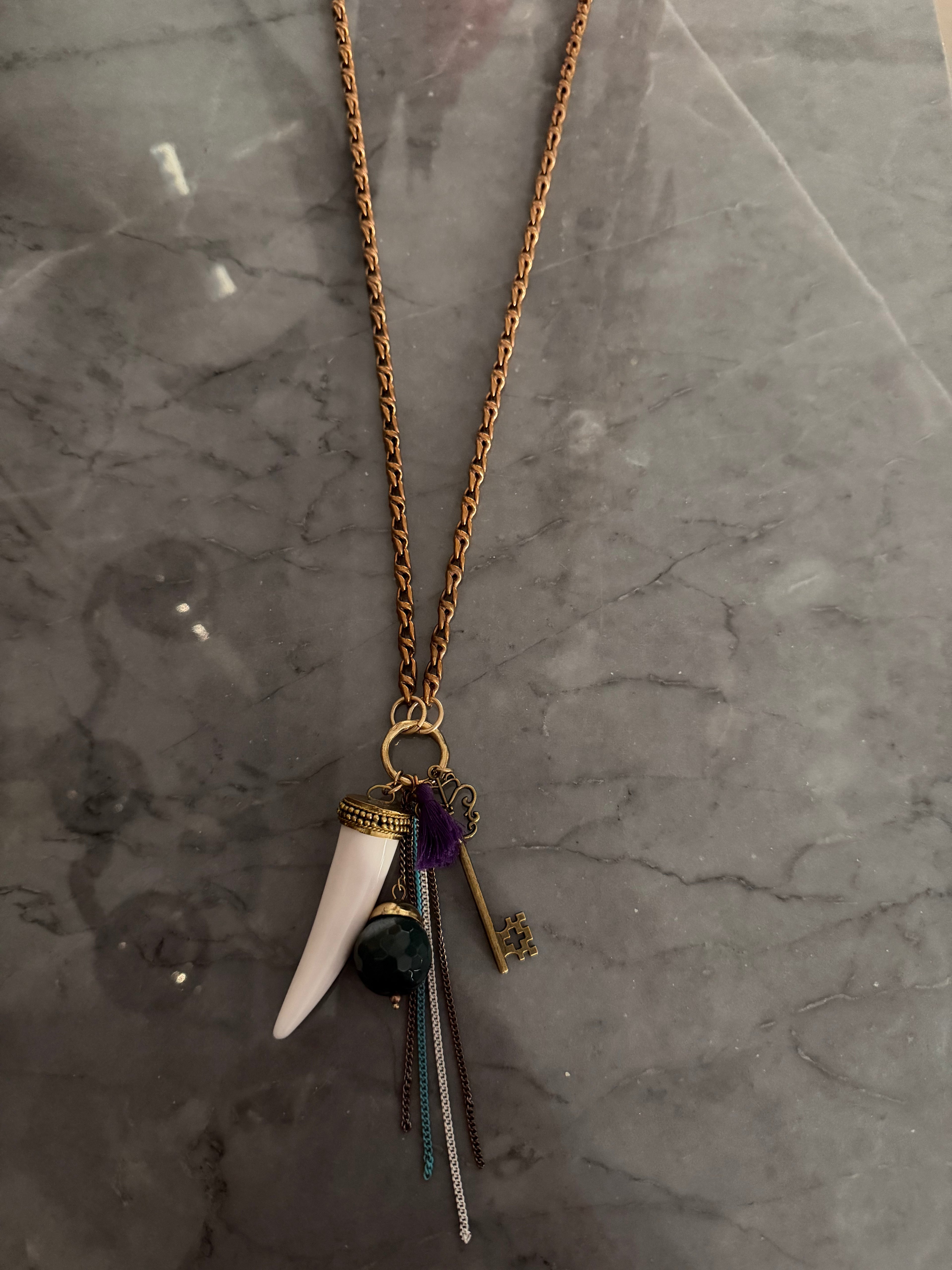 A-bronze white necklace