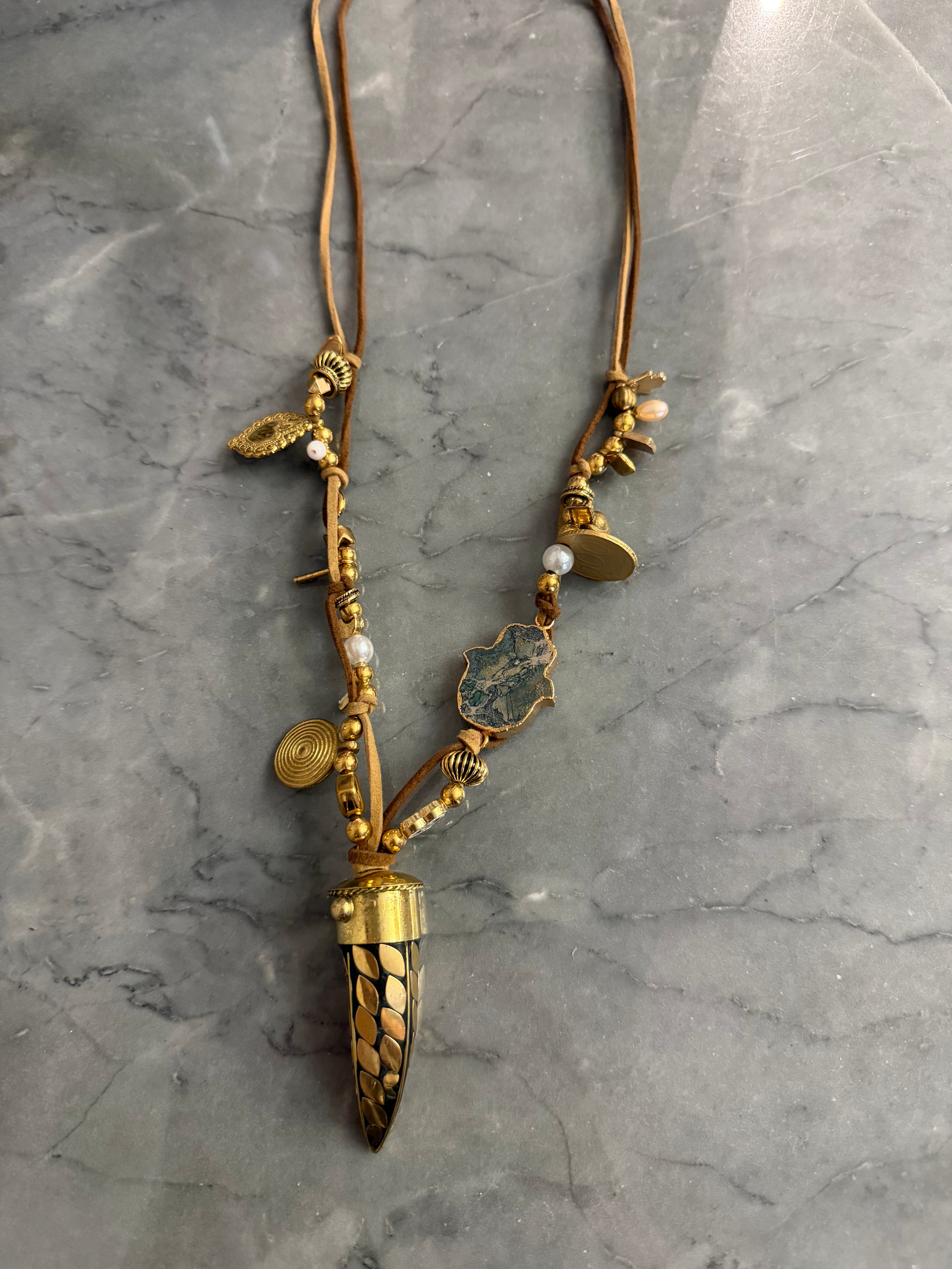 personalized hand mirror necklace