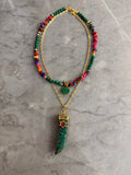 multicolor stone necklace