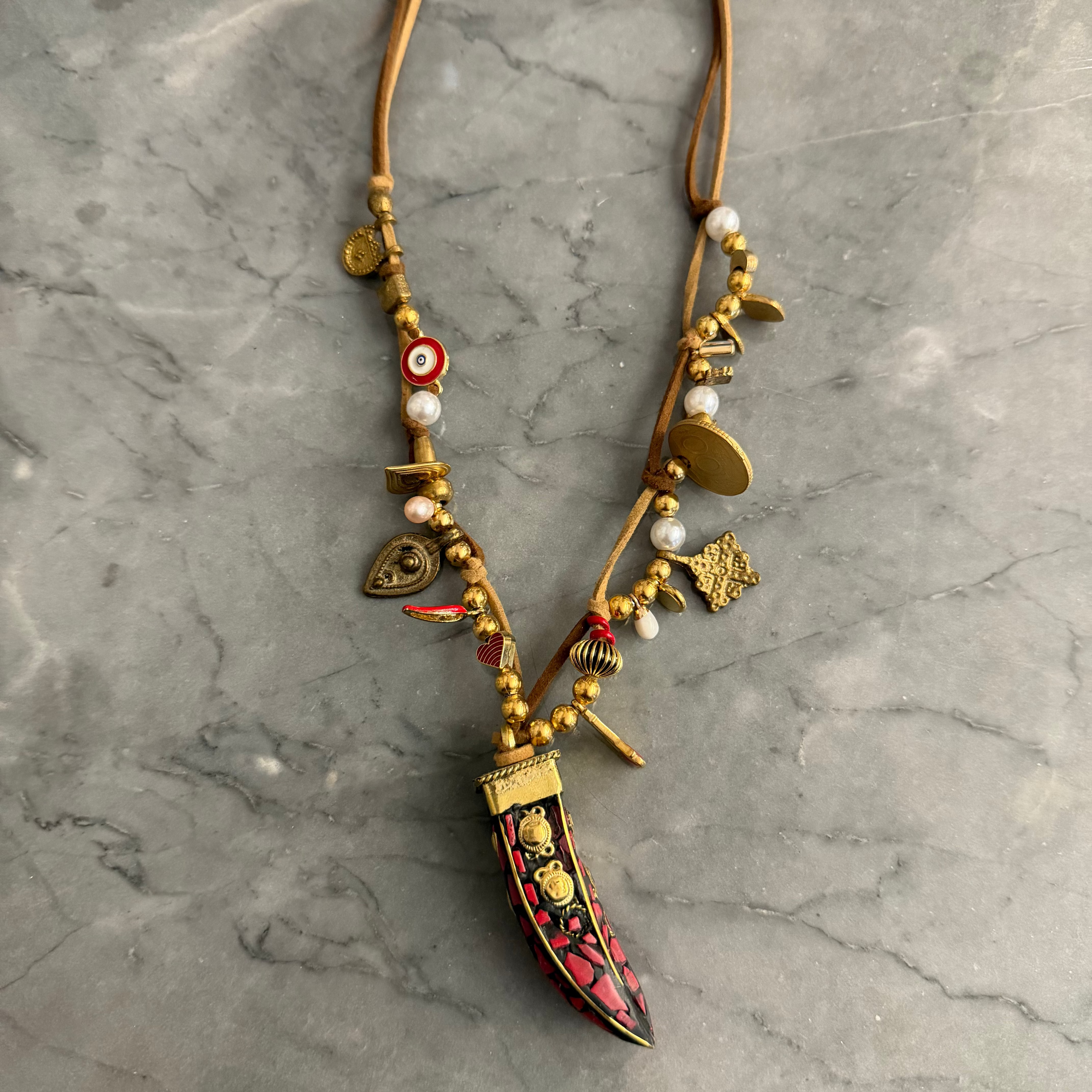 Personalized red necklace