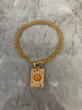 bronze gold eye choker