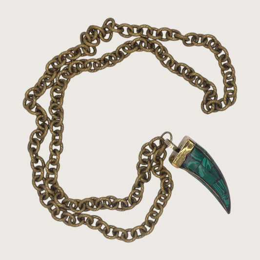 Long brass necklace