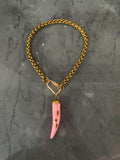 short pink necklace