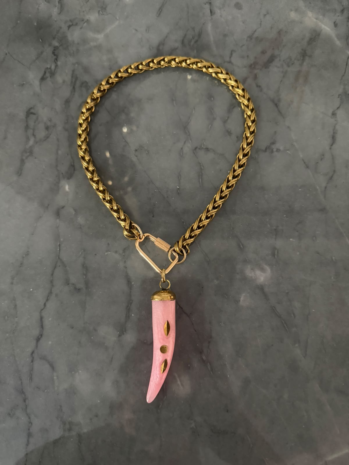 short pink necklace