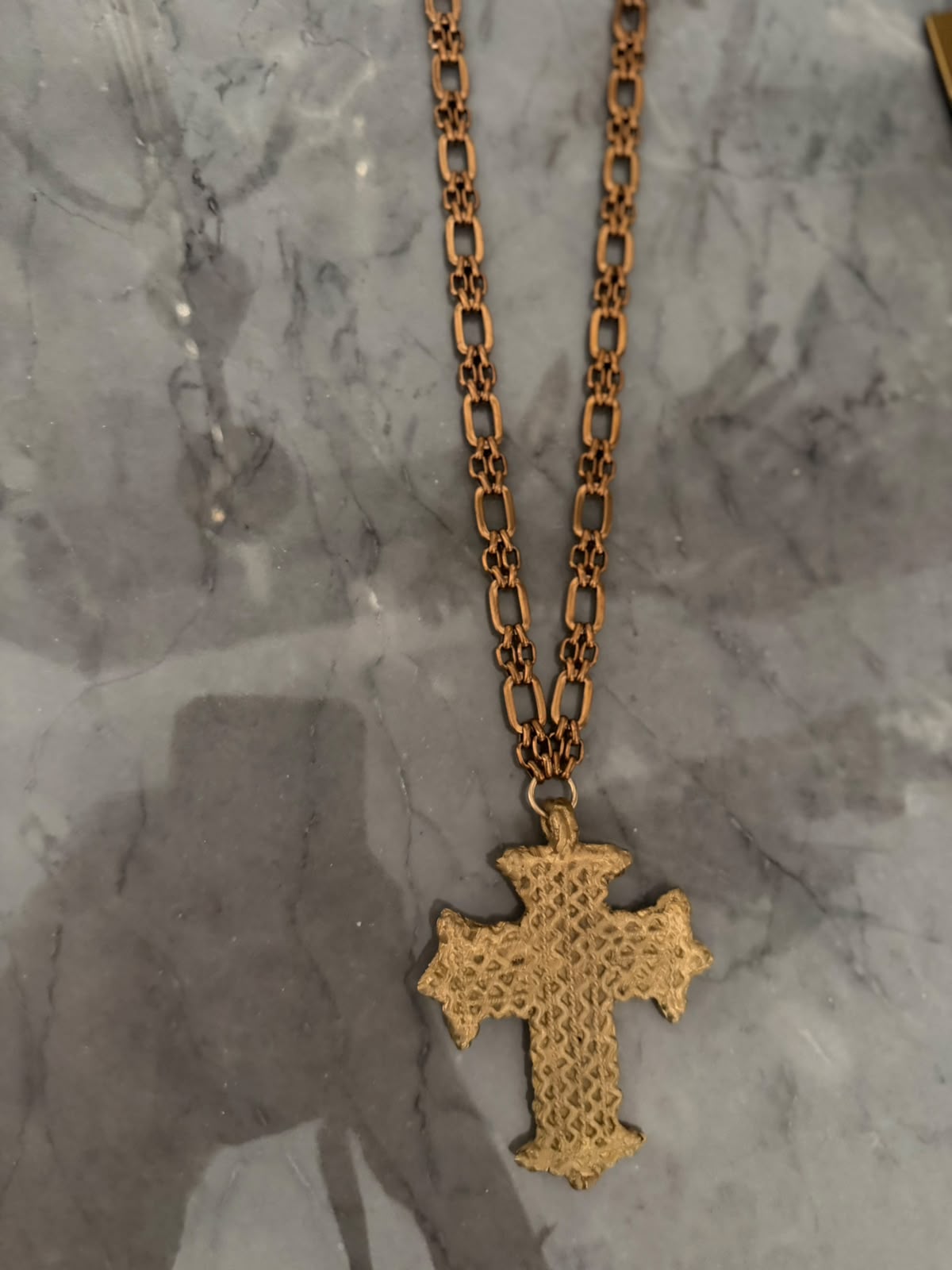 bronze cross chain