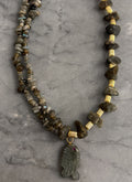 grey stone fish necklace