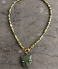 soft green tiger stone necklace