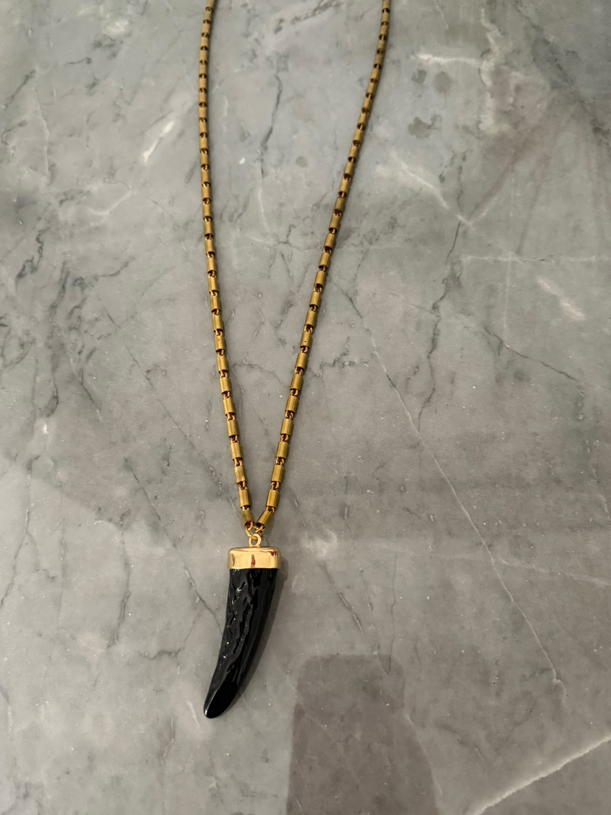 long black horn necklace